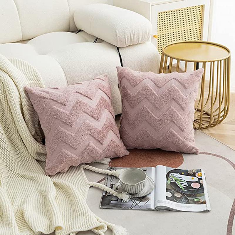 Ins Style Soft Plush Cushion Cover Black Decorative Pillows Boho Pillowcase 45x45 Pillow Cover for Sofa Bedroom Chair Home Decor