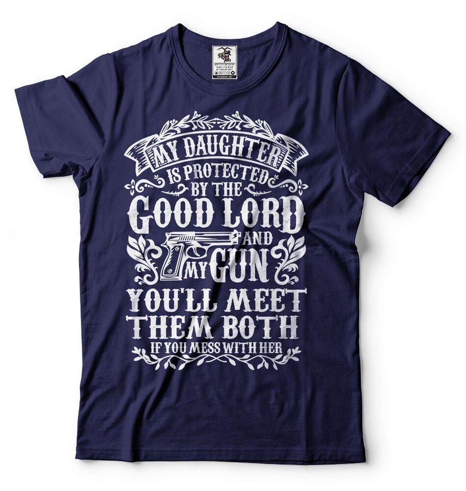 Father s Day Funny Dad Shirt 2nd Amendment Father Gift Tee Father Daughter Shirt Unisex T-Shirt S