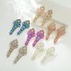 Geometric Alloy Earrings With Colored Zirconia For Wedding And Party Wear