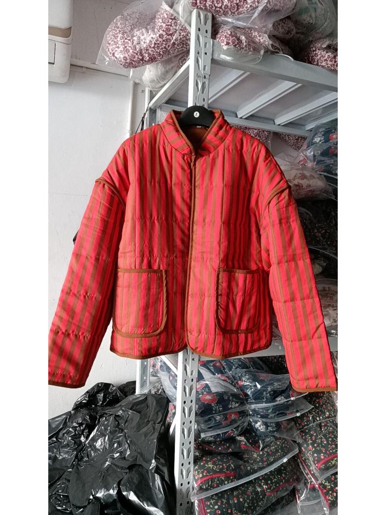 2023 Herbst/Winter Europäischer Stil Gesteppt Floral Dick Warm Damenmantel