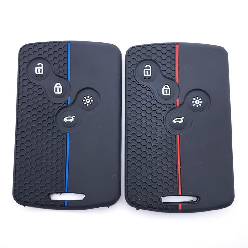 Husa pentru chei de masina din silicon cu 4 butoane pentru Renault Duster Captur Clio Logan Megane 1 2 3 Koleos Scenic Nema Fluence Zoe Accesoriu
