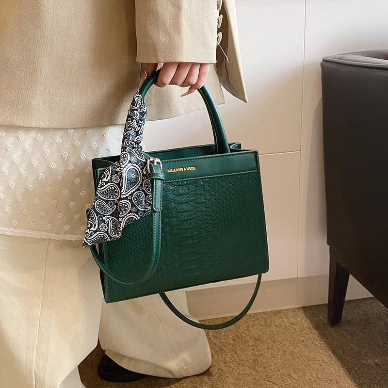 New High-end Silk Scarf Crocodile Pattern Killer Bag Portable Shoulder Women's Bag