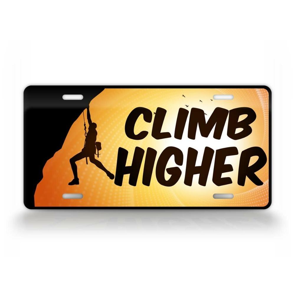 

1pc Customizable Mountain Explorer License Plate Rock Climbing Adventure Auto Tag білий