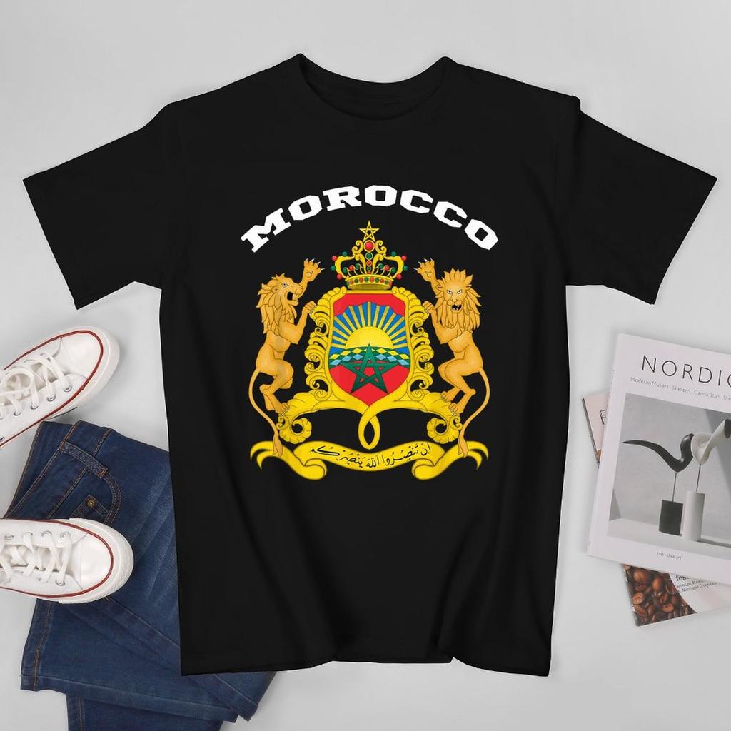 More Design Morocco Flag Moroccan Unisex Tshirt Tees Tshirt Oneck T Shirts Unisex Boys Clothing 100 Cotton