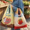Large Capacity Cartoon Shopping Bag Waterproof Vegetable Storage Bag Handheld Bag  Shopping