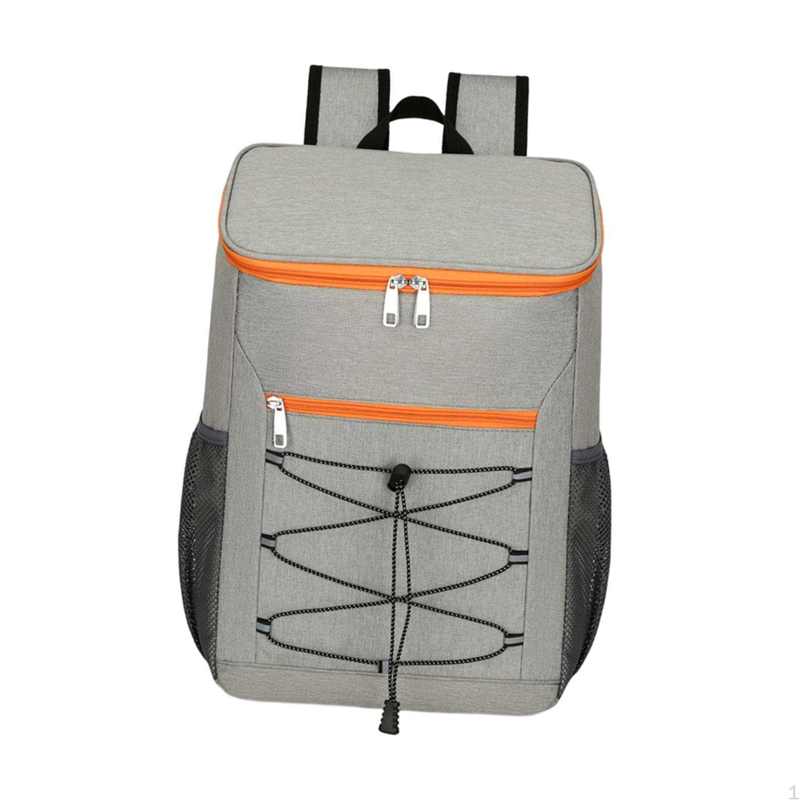 Insulated Backpack Cooler for Outdoor Excursions Gray Orange 1490₽