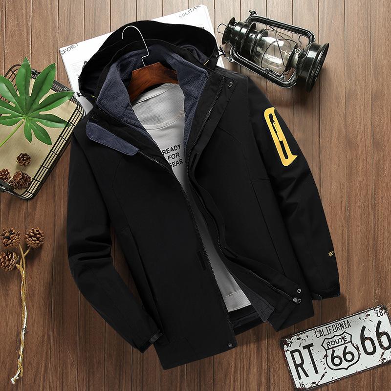 Three-in-one Thickened Fleece Jacket Casual Outdoor Sports Color Matching Jacket