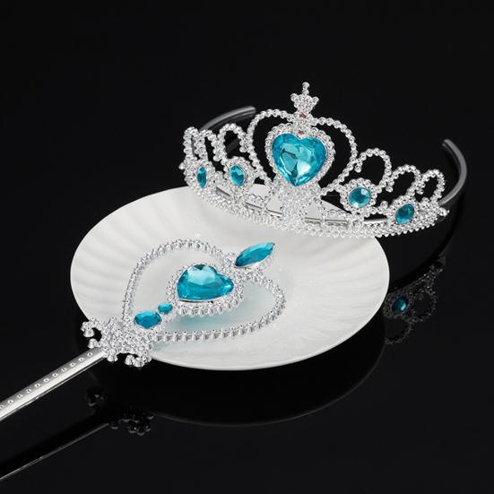 4ks/Sada Ledové Království Elsa Kamínková Koruna Hůlka Vlasový Příčesek Rukavice Doplňky na Maškarní