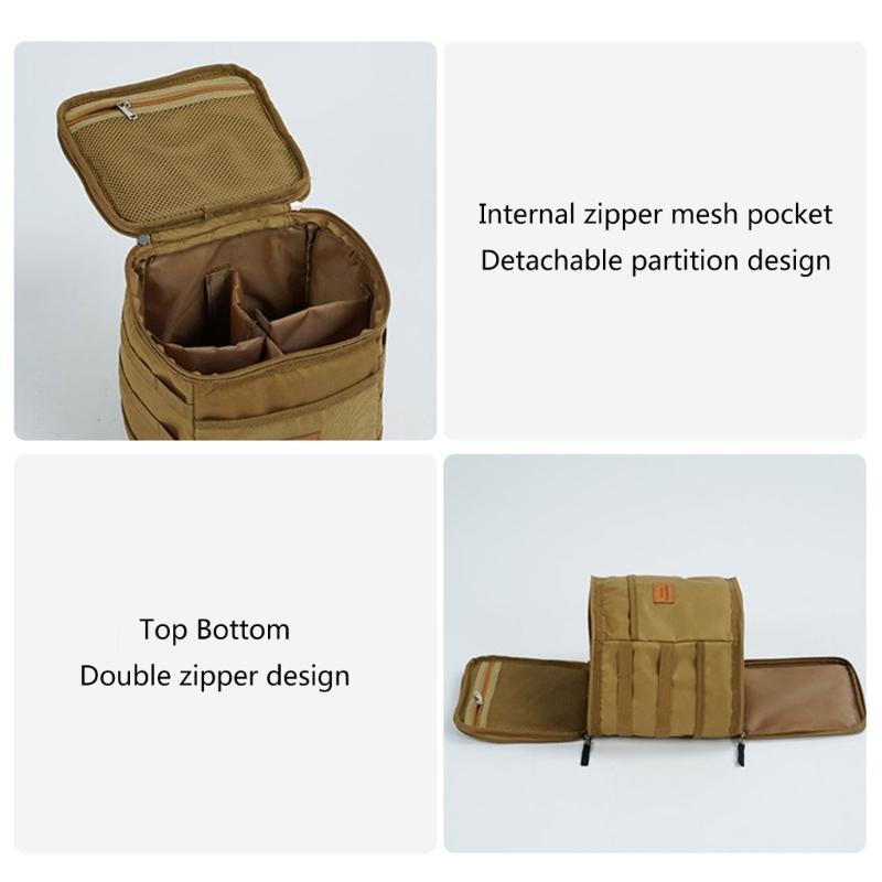 Outdoor Camping Gas Tank Storage Bag Large Capacity Tool Bag Picnic Cookware Utensils Organizer for Women Men Tableware