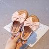 Girls' Shoes 2025 Summer New Bow Girls' Sandals Fashion Princess Shoe Comfortable Children's Shoe Allmatch Flat Student Shoes