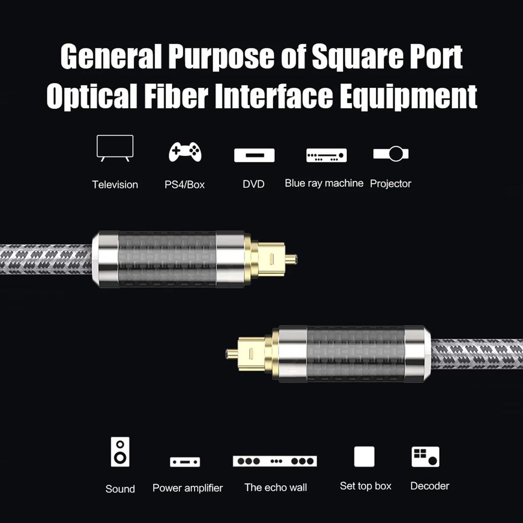 Coaxial SPDIF Cable 7.1 Soundbar Digital Optical Audio Cable Fiber Cable for Television Projector Amplifiers Player Cord