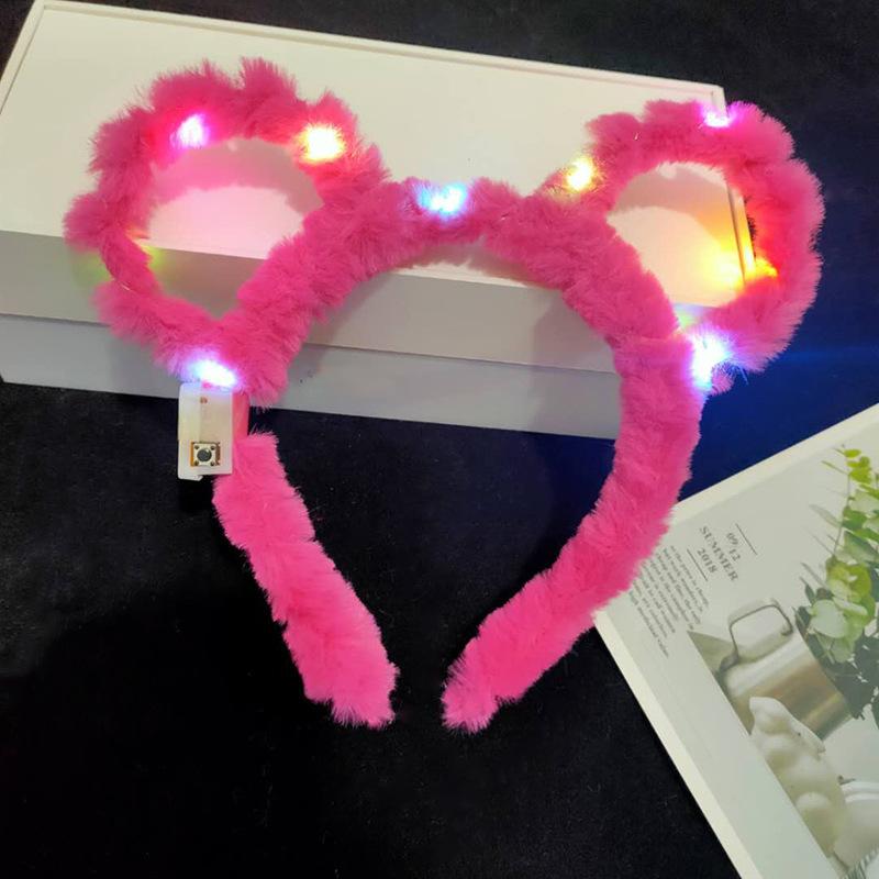 Women Girls LED Bunny Ears Hairband Easter Light Up Headbands Halloween Glow Party Supplies Wedding Festival