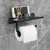 Toilet Paper Holder Phone Shelf 2 in 1 No Drill Wall Mount Bathroom Tissue Roll Storage Rack Organizer Bathroom Accessories