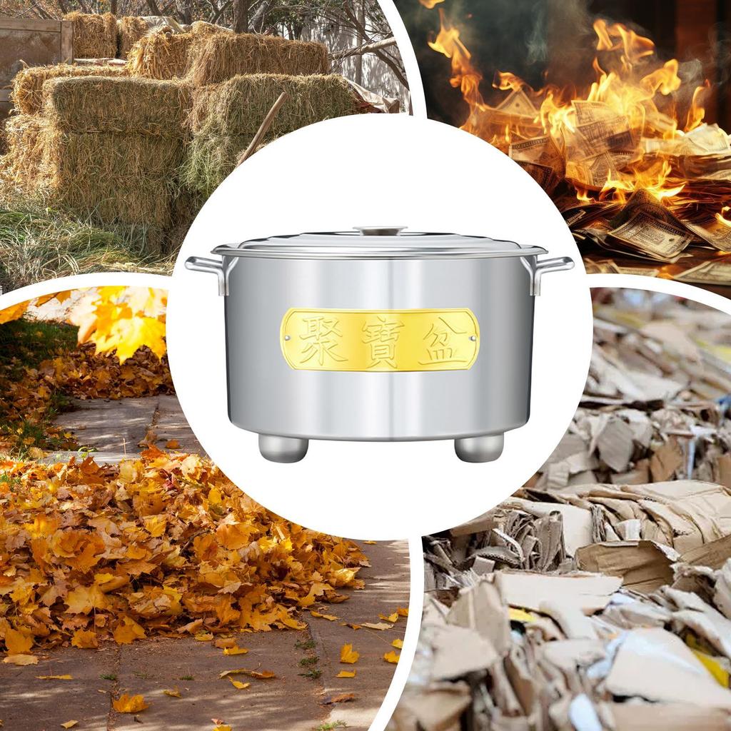Fire Barrel Stainless Steel Heat-Resistant Can Paper Burning Barrel Cage With Lid For Wood Garbage Garden Backyard Farm Patio