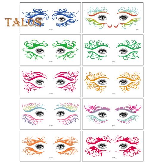 

10 шт. наклейки для татуировки на лицо на Хэллоуин, летучая мышь, паук, шрам, временная наклейка для косплея, глаз, художественная наклейка для детей, реалистичные принадлежности для вечеринки на Хэллоуин B