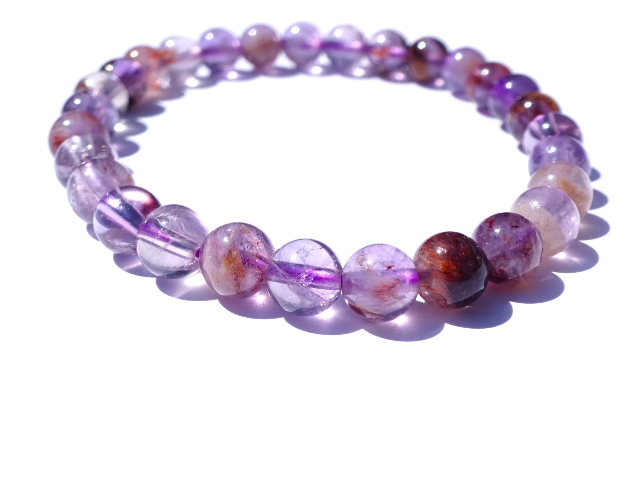 

for good and current amulet for Garden Amethyst Bracelet for Women and Men Natural Power Stone Amethyst Garden 6mm approximately 15cm women with small фіолетовий