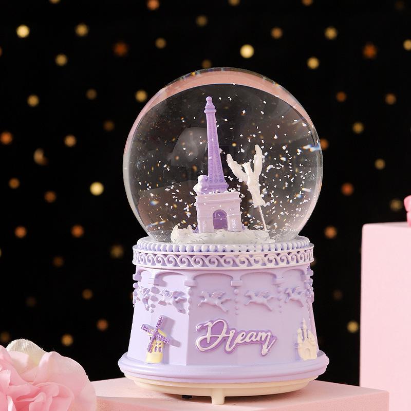 Christmas Fantasy Crystal Ball Music Box - Princess Ornament Gift for Girls' Birthdays