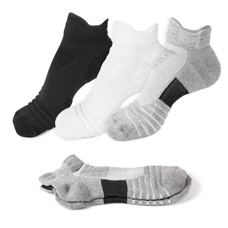Non-Slip Shock Absorption Basketball Socks - Breathable, Thick Terry Loop, Short Crew for Outdoor Training & Running