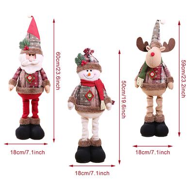 Santa Claus Christmas Ornaments Tree Decor Elk Snowman Plush Christmas Telescopic Doll Decoration For Home 2025 Navidad Gift Kid
