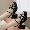 Damen Sandalen Schwarze Farbe Rechtschreibung Damenschuhe Superhoher Absatz Plateau 2025 Luxus Sommer Ausverkauf zu Günstigen Räumungspreisen Trend