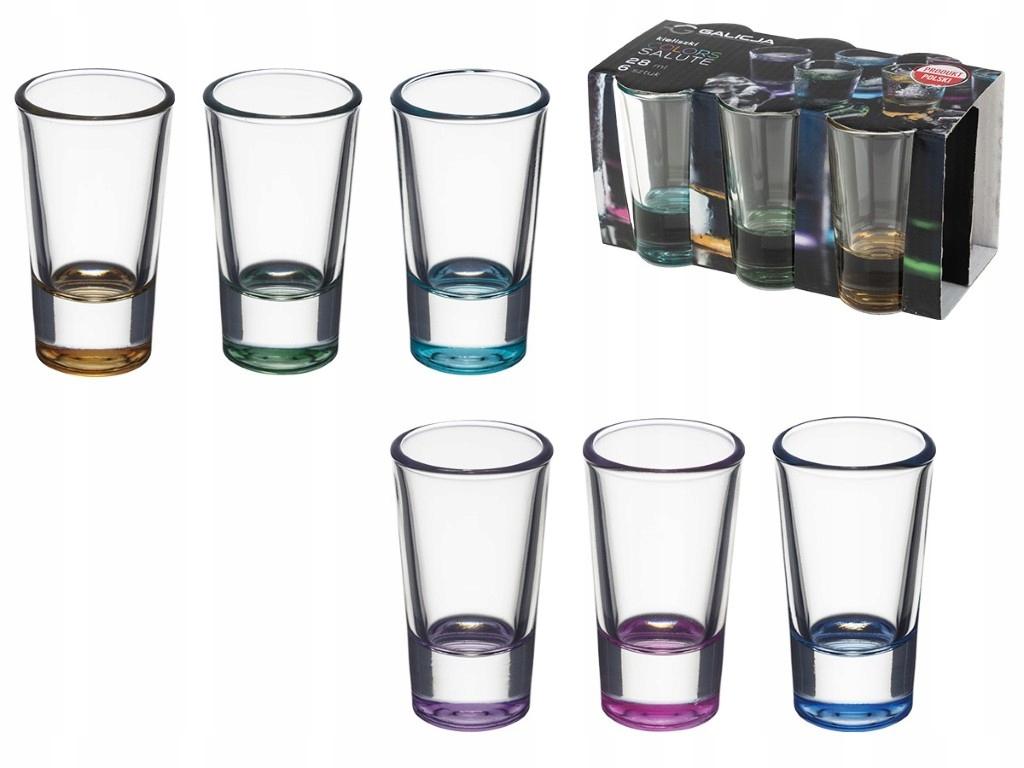 Glasgläser mit farbigem Boden Set 6 Stück in der Packung 28 ml