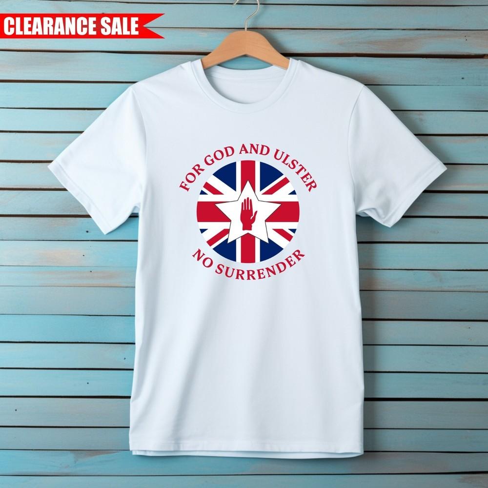 

For God and Ulster No Surrender Printed Battle Of The Boyne 12th July Victory Top M