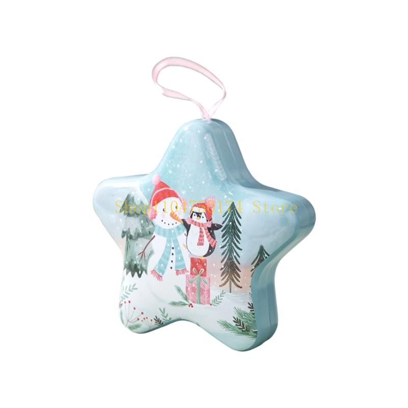 Festival Christmas Tin Storage Box With Solid Lanyard For Holiday Decorations Gift Packaging Organizing Small Items top sale
