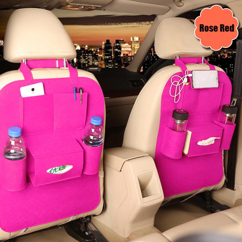 

Автомобильный универсальный органайзер на спинку сиденья, сумка для хранения с несколькими карманами, держатель для планшета, автомобильный аксессуар для интерьера, укладка, уборка розы красного