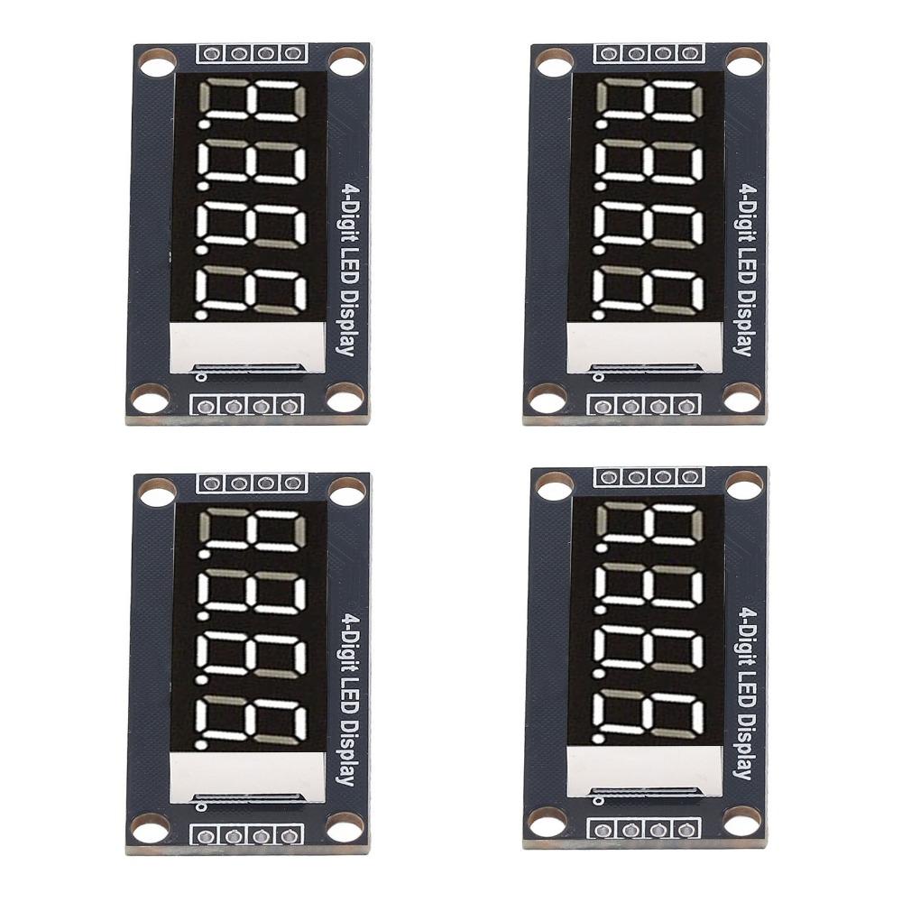 4 Set 0.36 Inch Digital Tube Display Module 4 Digit 7 Segment with Pin Header LED Segment Display TM1637 Drive Chip