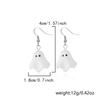Cute Cartoon White Ghost Dangle Earrings for Women Trendy Creative Funny Monster Earrings Necklace Halloween Jewelry Accessories