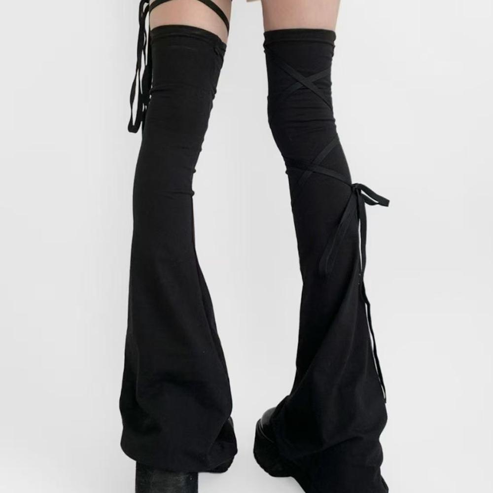 Cotton Hottie Leg Warmers Lolita Lace Up Leg Warmers Cosplay High Tube Leg Warmers Y2K Spicy Girl Knee High Socks JK Long Socks