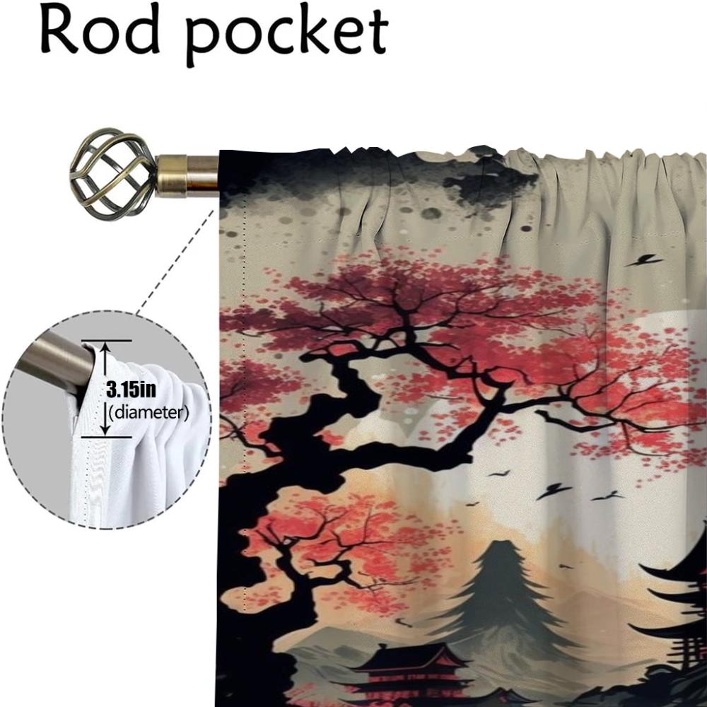 Perdele moderne în stil japonez pentru living, perdea pentru fereastră, perdele interioare pentru casă, 2 piese, decorațiuni de Halloween, partiție