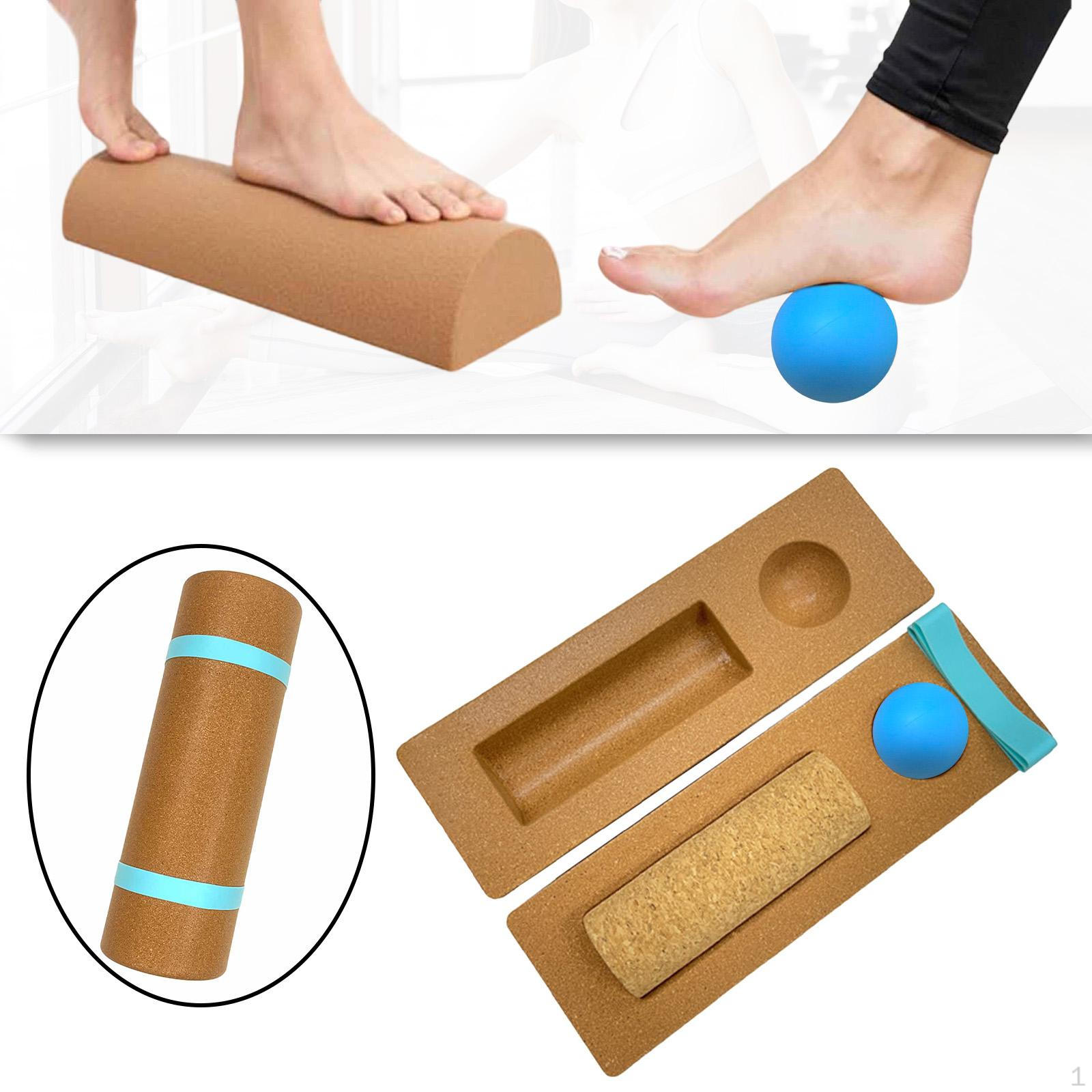 

Cork Balance Board Foot Strengthener Resistance Bands Home Gym Ankle Stability Training with Roller