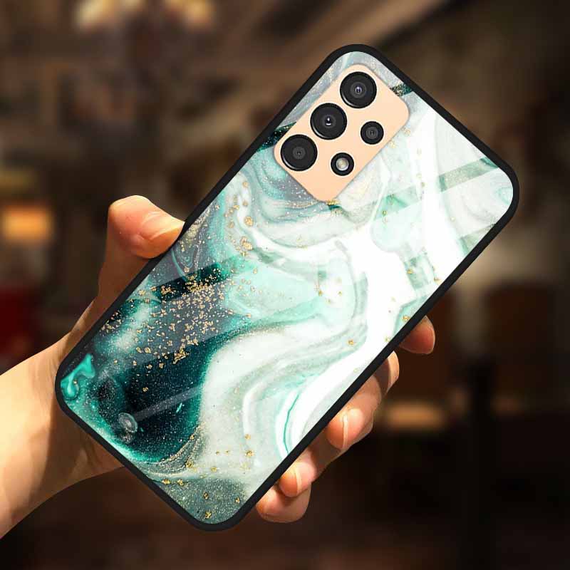 For Samsung A13 Case A23 A52 A72 4G M52 A52S 5G Luxury Tempered Glass Hard Back Cover for Samsung Galaxy A13 4G Phone Cases Capa