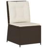 Folding Garden Armchair With Cushions, Brown, Poly Rattan