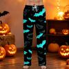 Men's Halloween Printed Drawstring Lounge Pants Casual Relaxed Fit Sleepwear with Pumpkin and Bat Pattern for Home and