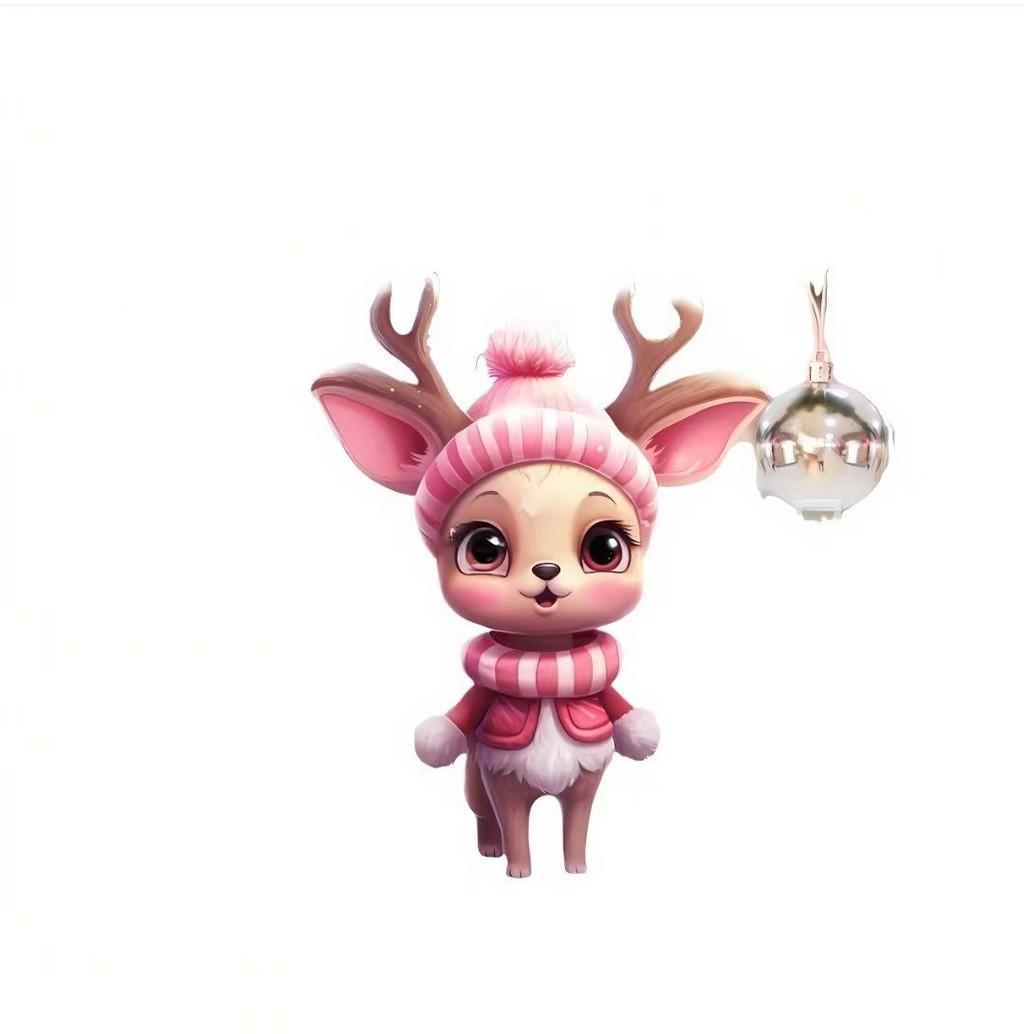

Playful Cartoon Acrylic Christmas Decoration Featuring Barbie Pink Reindeer For Vehicles 1