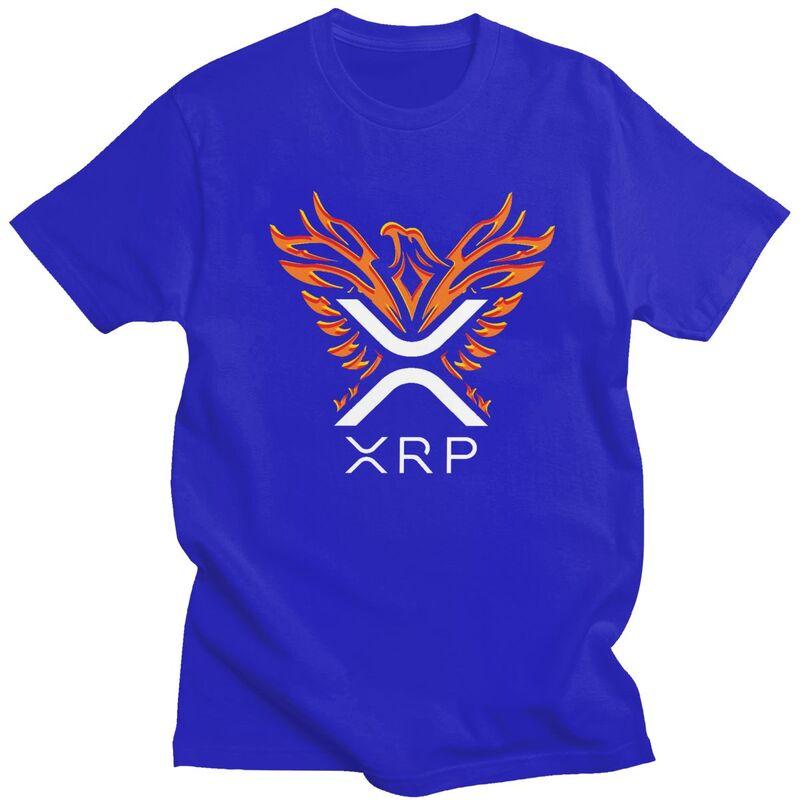 Custom Ripple XRP T Shirt for Men 100 Cotton Tshirt Fashion Tee Short Sleeves Bitcoin Cryptocurrency Tshirt Clothing Gift
