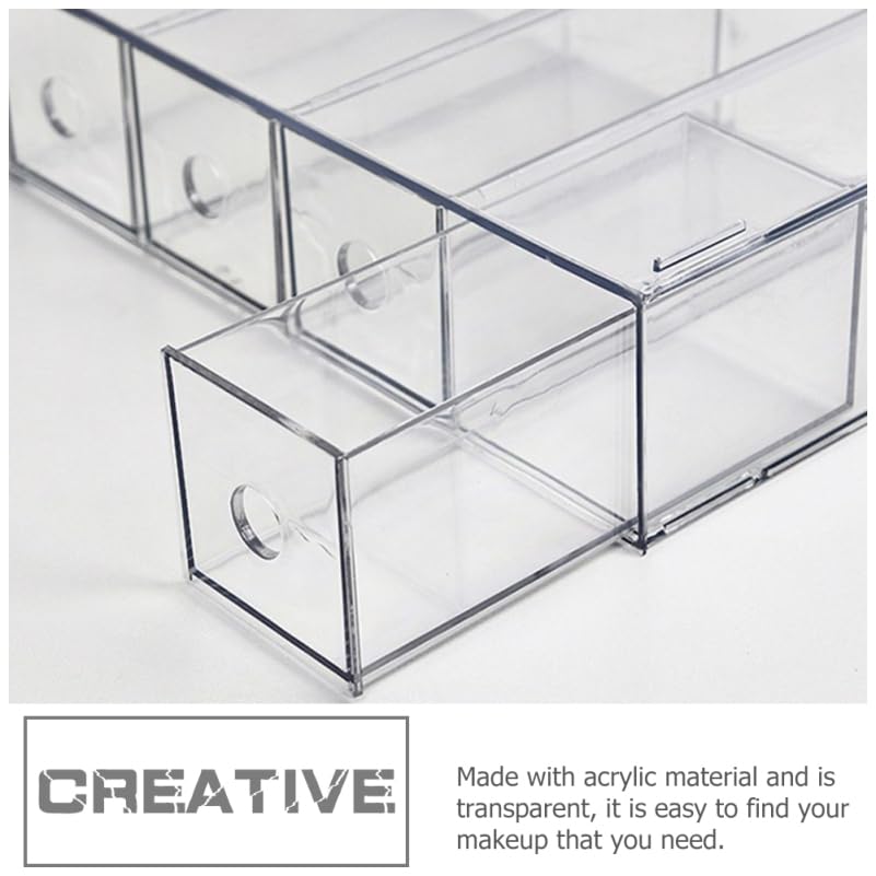 Garneck Clear Acrylic Storage Box, 4-Drawer Cosmetic Storage Case, Makeup Organizer for Eyeglasses and Accessories, Stackable, Space-Saving Design