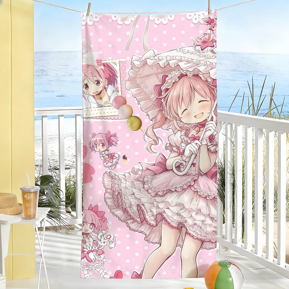 Anime Puella Magi M-Madoka Magica-S Towel Sports Quick Dry Travel Camping Gear Sandproof Soft Light Large Beach Towel