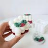 Christmas Holly Leaf Bubble Candle Silicone Mold Handmade Aromatherapy Gypsum Clay Making Shaped Candle Xmas New Year Gift Mold