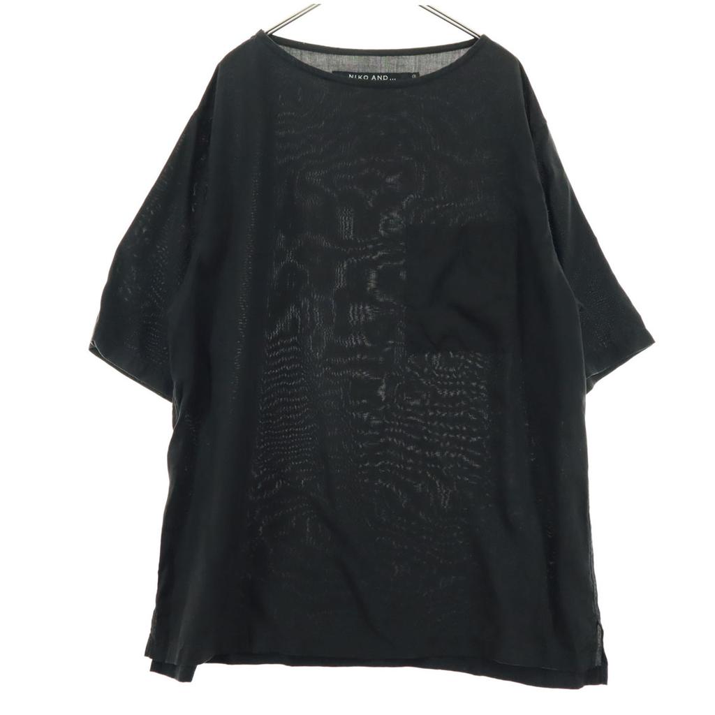 niko and... Short sleeve Round neck Cut L black Chest pocket Men's Used