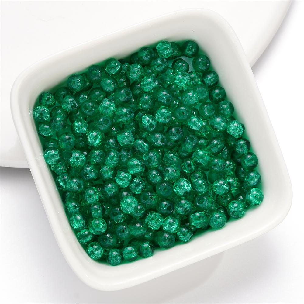A String 4mm Double Color Round Cracking Glass Beads Necklace Loose Beads For DIY Jewelry Making Bracelet Handmade Accessories