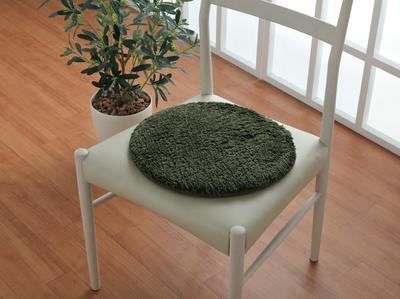 IKEHIKO Cushion Chair Pads, Green, Solid Color, Approx. 35cm Round, Set of 4, Non-Slip Backing #3437210