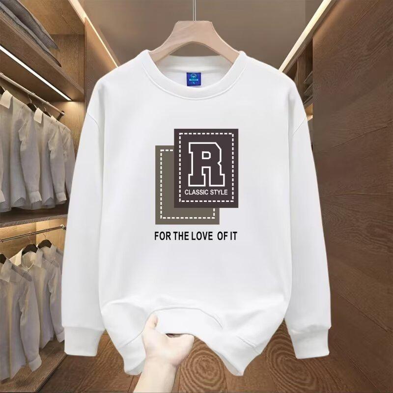 European Trendy Men s Printed Round Neck Hoodie - Slim-Fit Versatile Autumn/Winter Top 4XL