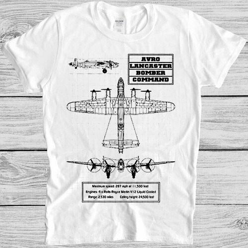 Avro Lancaster T Shirt Bomber Plane Unisex Unisex Cool Gift Tee M390 S