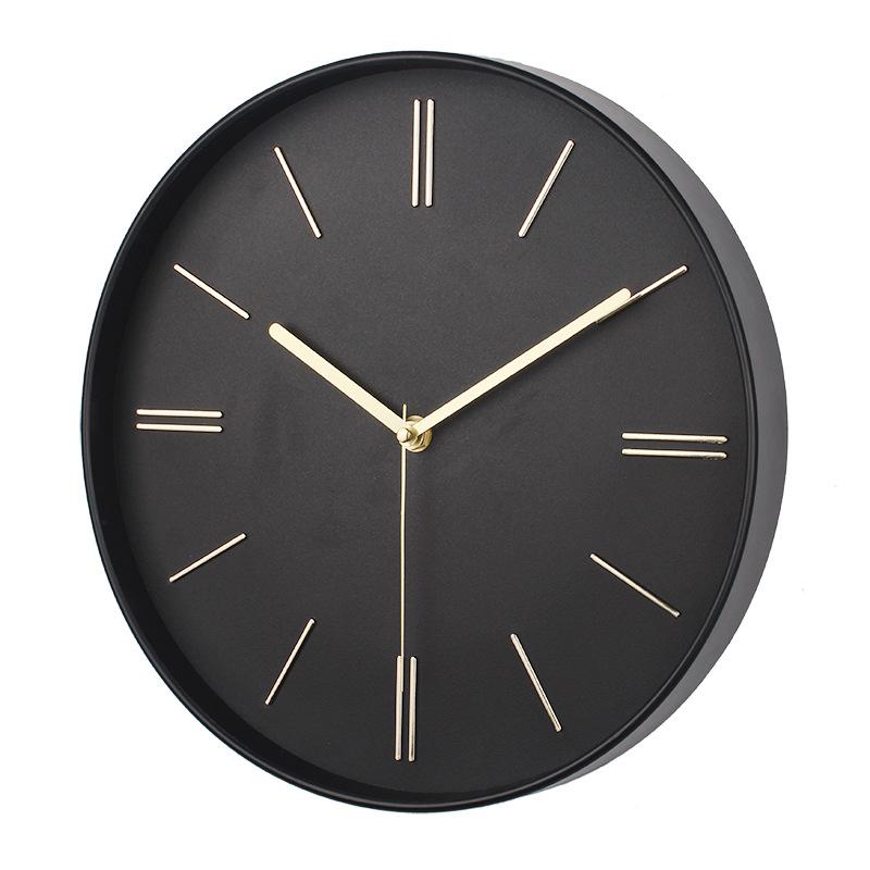 Round Ins Style Electronic Wall Clock Modern Fashion Silent Quartz Clock Personalized Creative Home Solid Color Clock