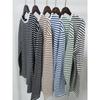 2025 Spring Fashion Striped Long Sleeve T-shirt Women's Cotton Round Neck Casual Versatile Top for Europe and America