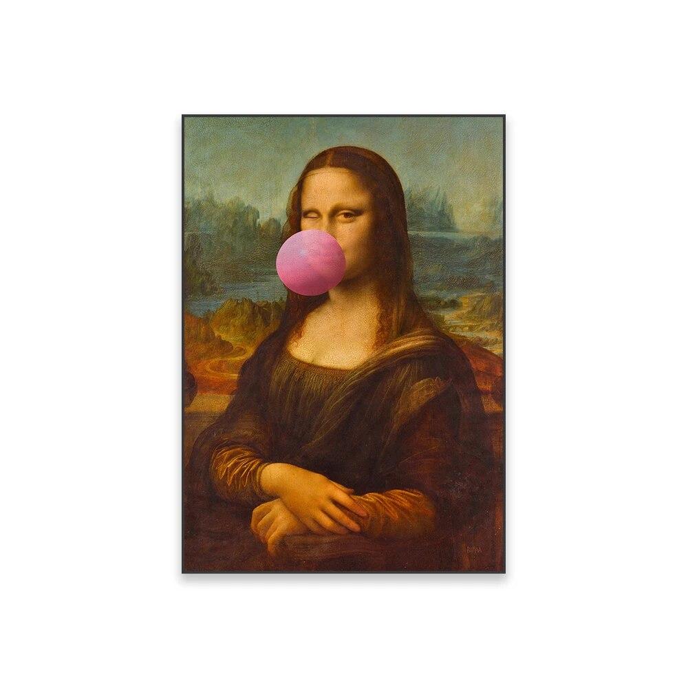 Portret de epocă pictură în ulei imprimare poster pictură în ulei moody renascentist imprimeuri de artă amuzant Mona Lisa pânză pictură decor cameră