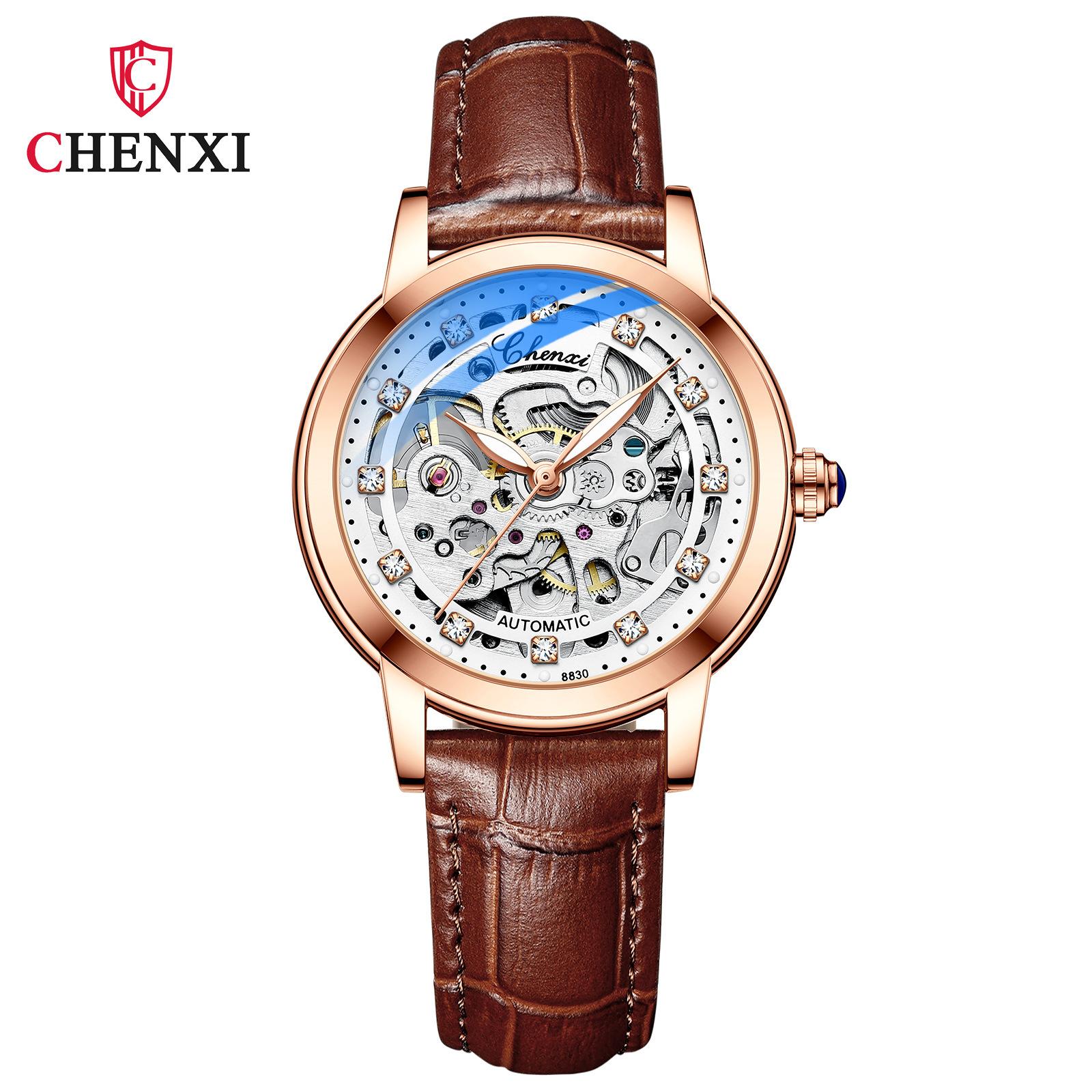 

Новые роскошные женские часы топ-бренда с коробкой, женские модные водонепроницаемые автоматические полые женские механические часы